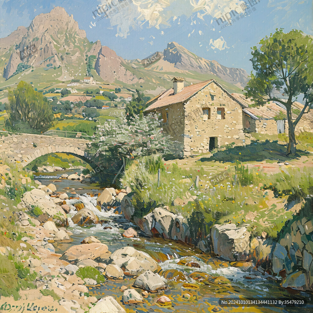 乡村风景油画