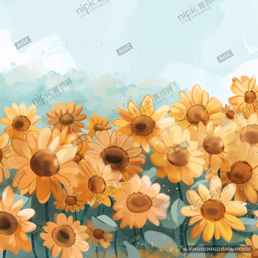 雏菊板绘插画