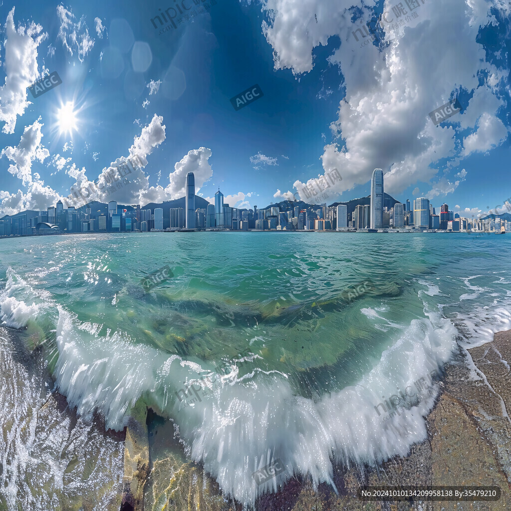 维多利亚港全景图
