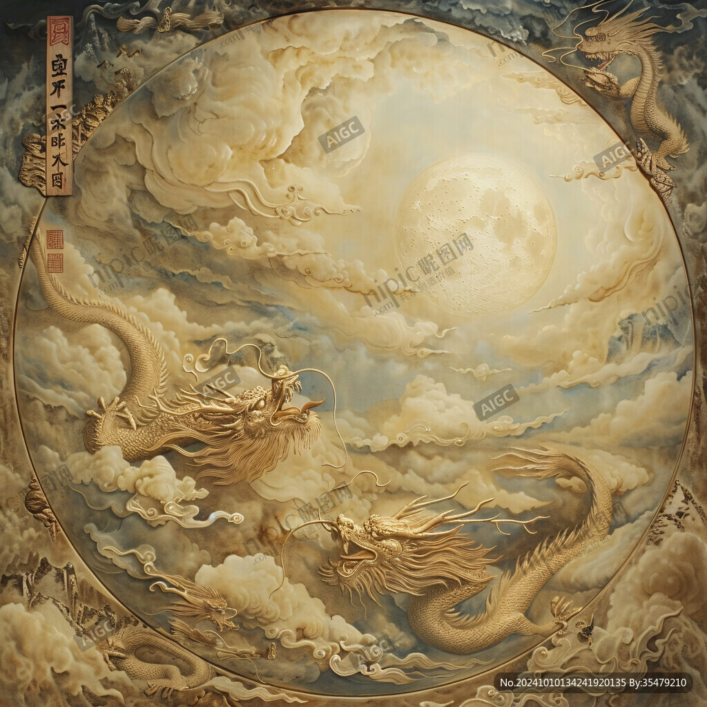 茶叶国潮插画凤凰