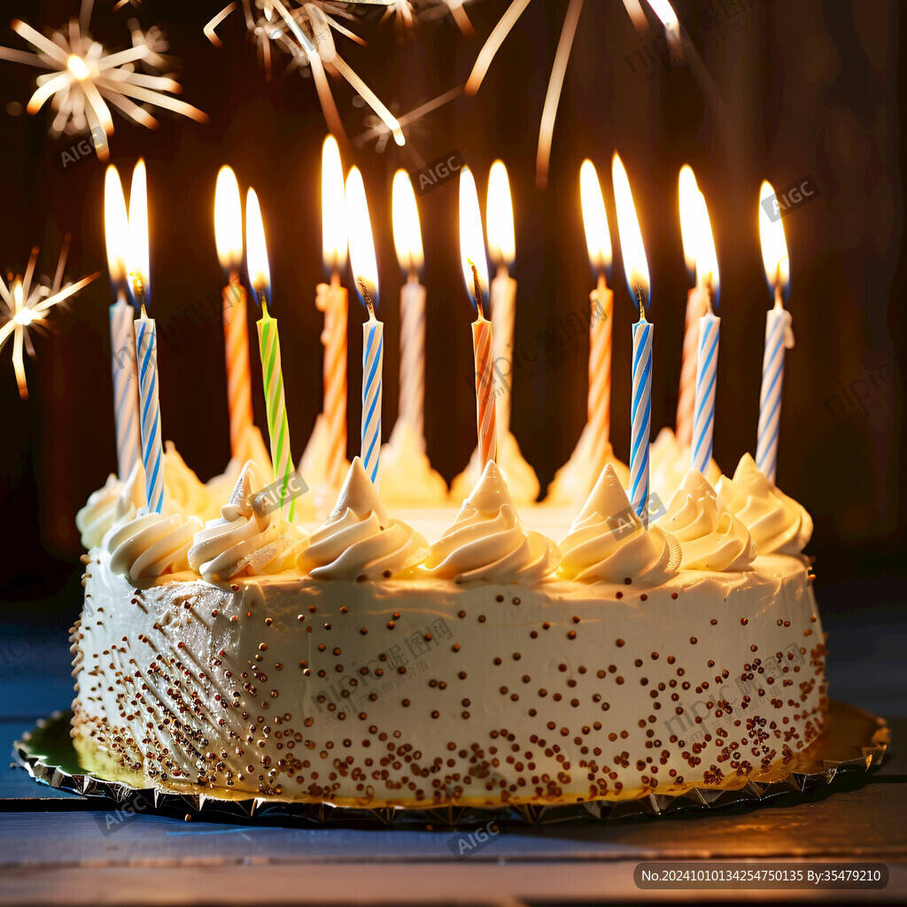 点生日蛋糕上面的蜡烛