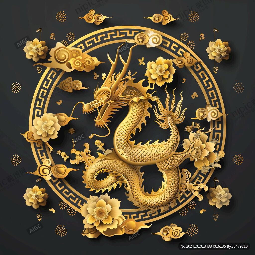 金色龙纹金龙苍龙青龙
