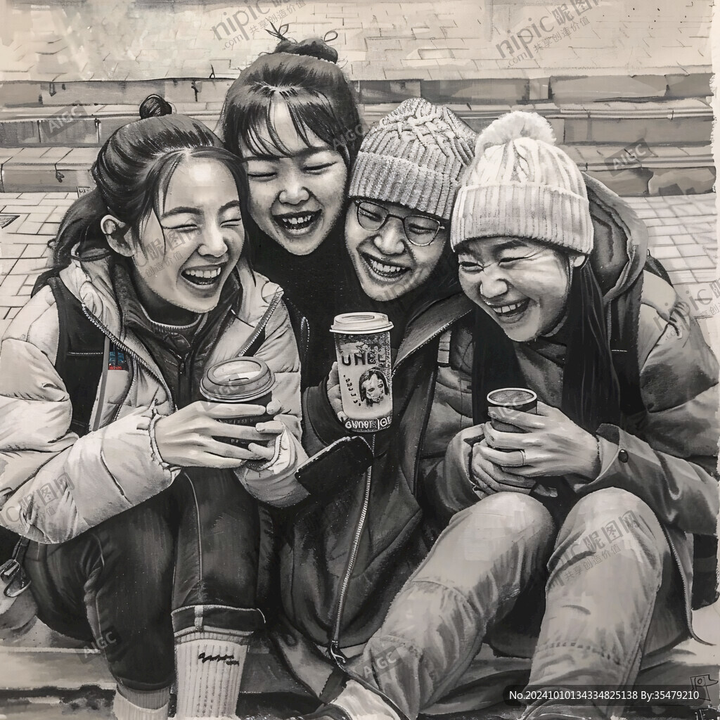 青春题材人物插图