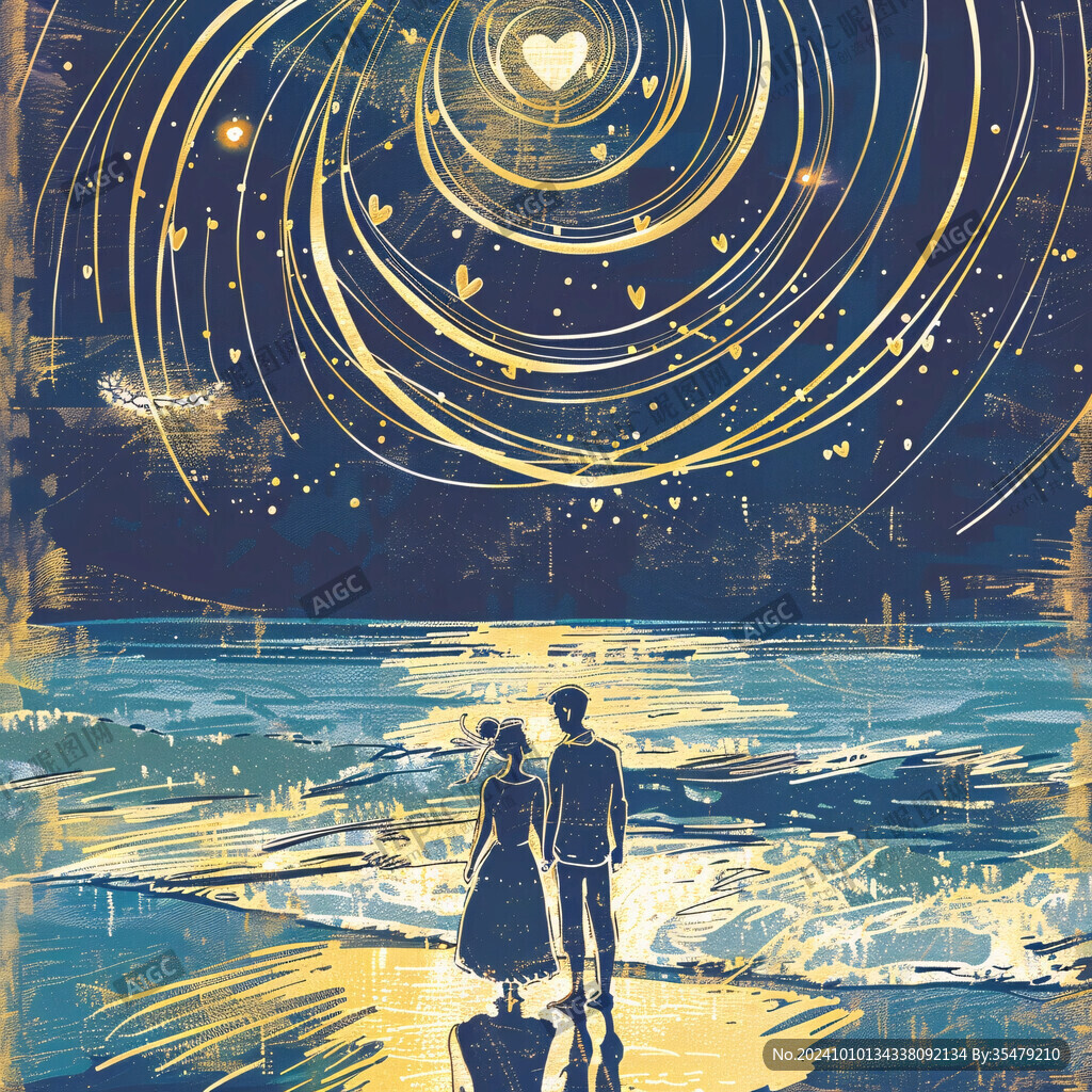 浪漫星空插画