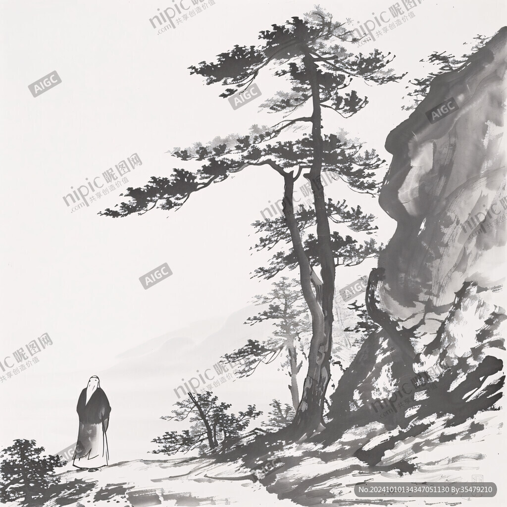 松树老人图