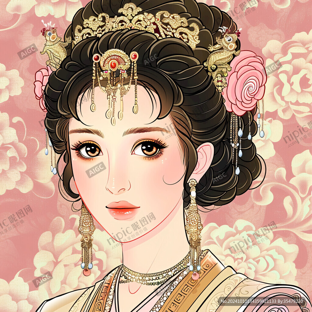 唐朝贵妃插画