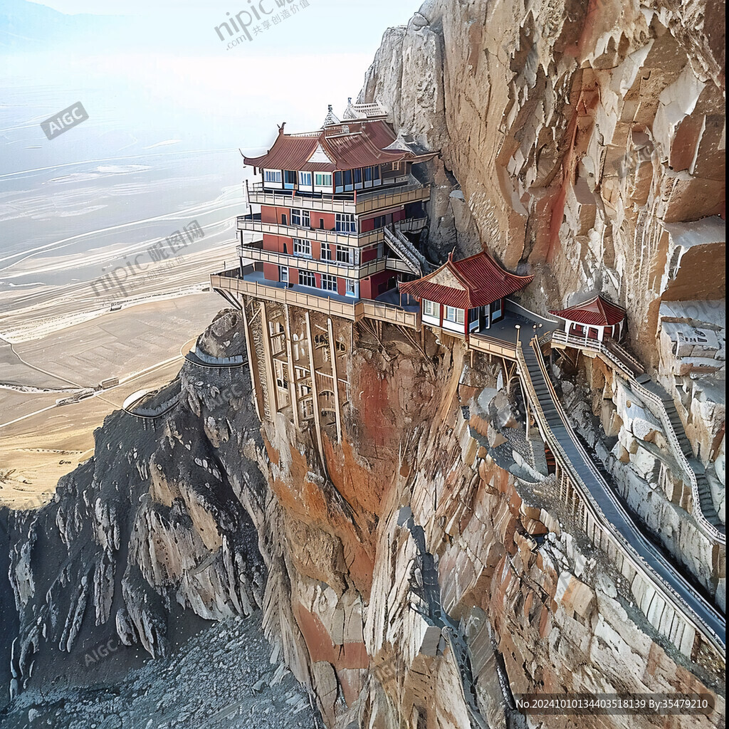 悬崖峭壁上的庙宇