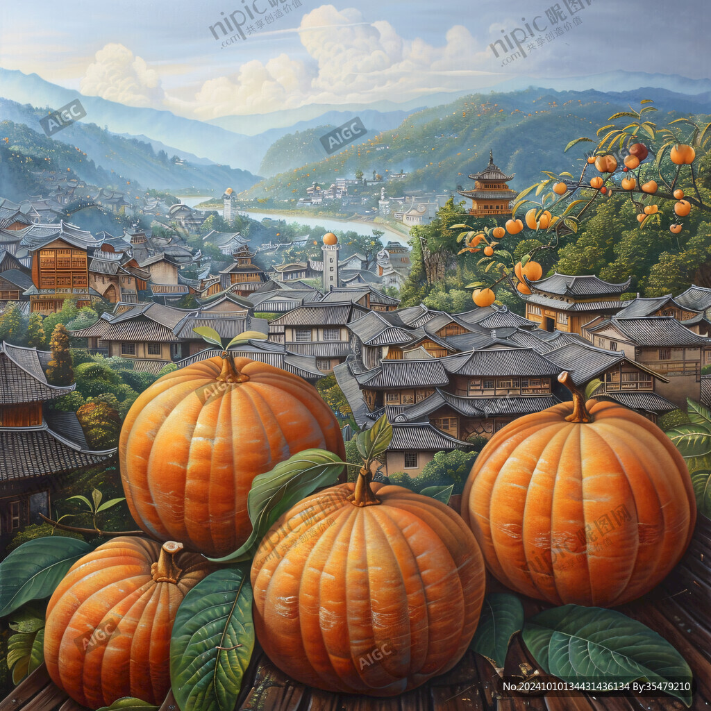 柿子阁楼插画