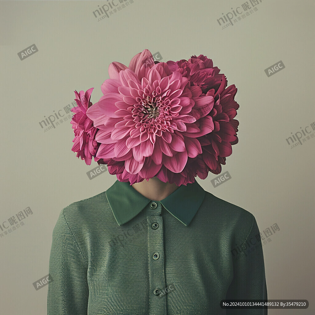 鲜花遮挡脸部