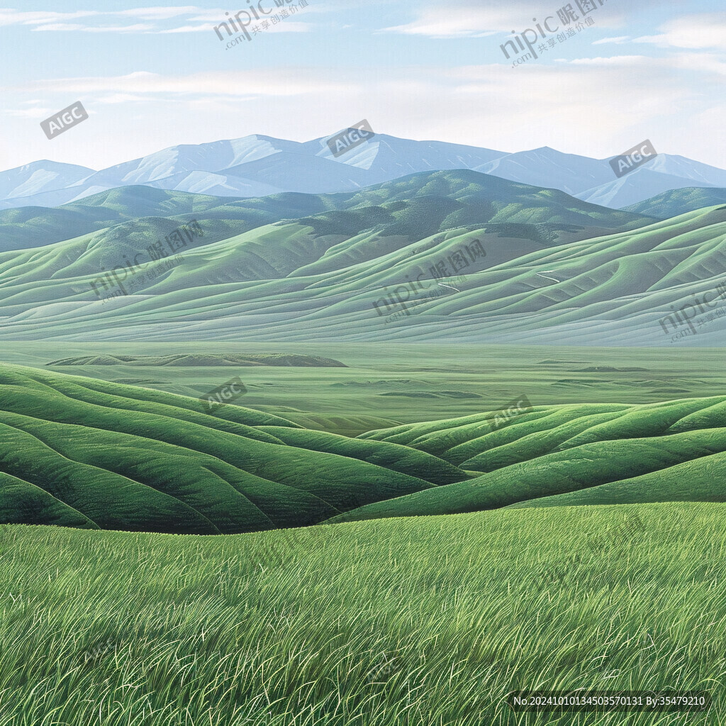 草原草丛背景大山脉