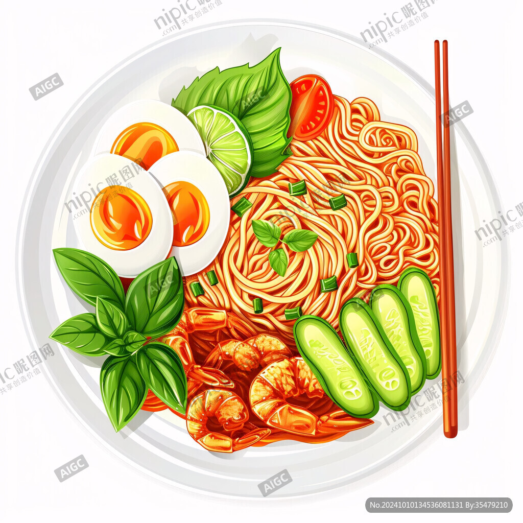 鸡蛋面插画