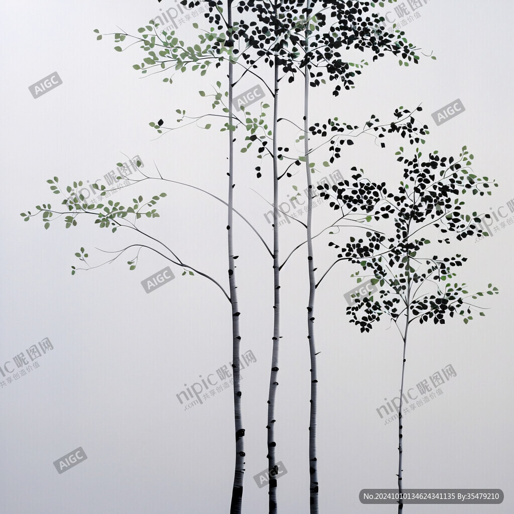 白桦树壁画