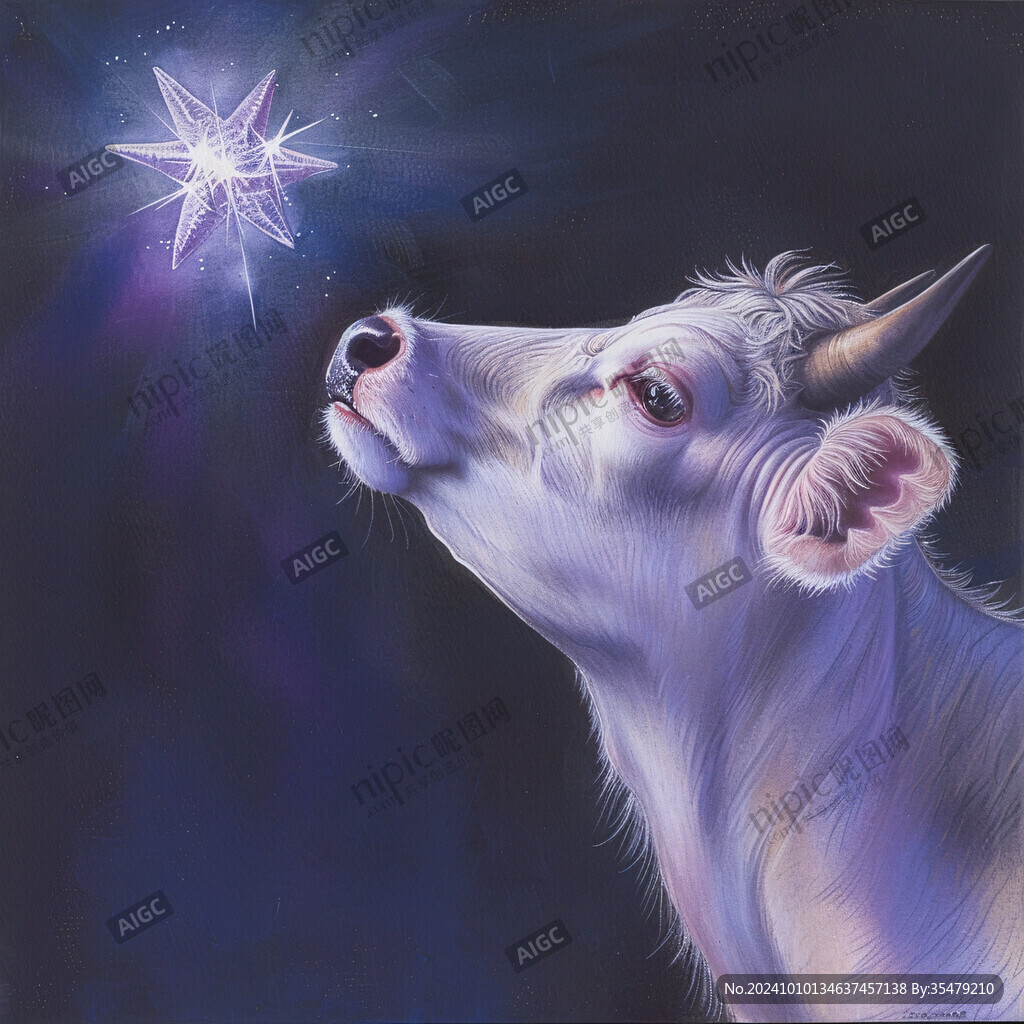 手绘梦幻羊风格装饰画