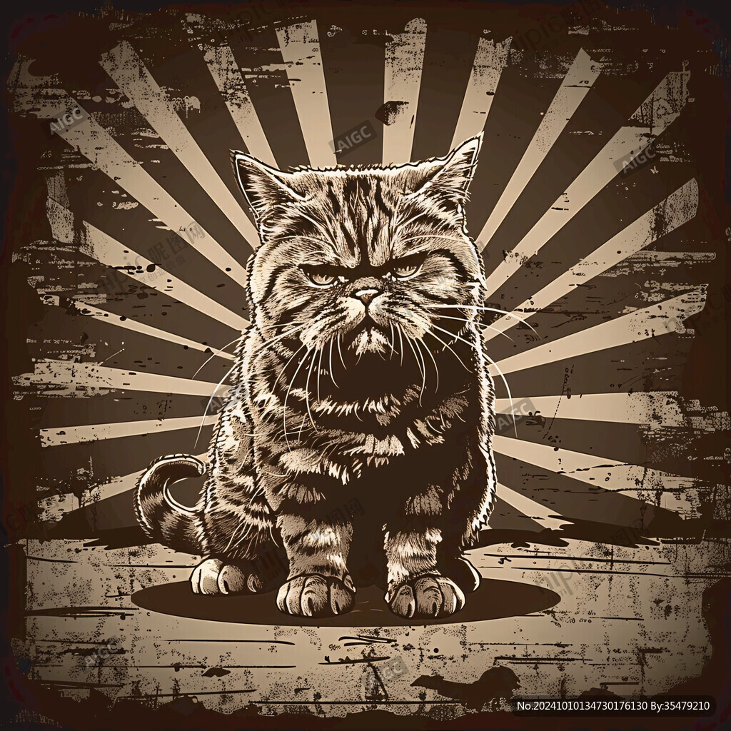 手绘猫咪海报
