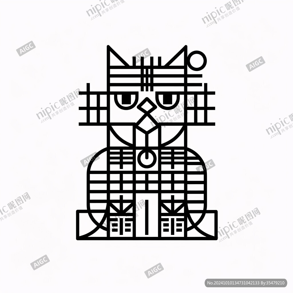 线条猫logo
