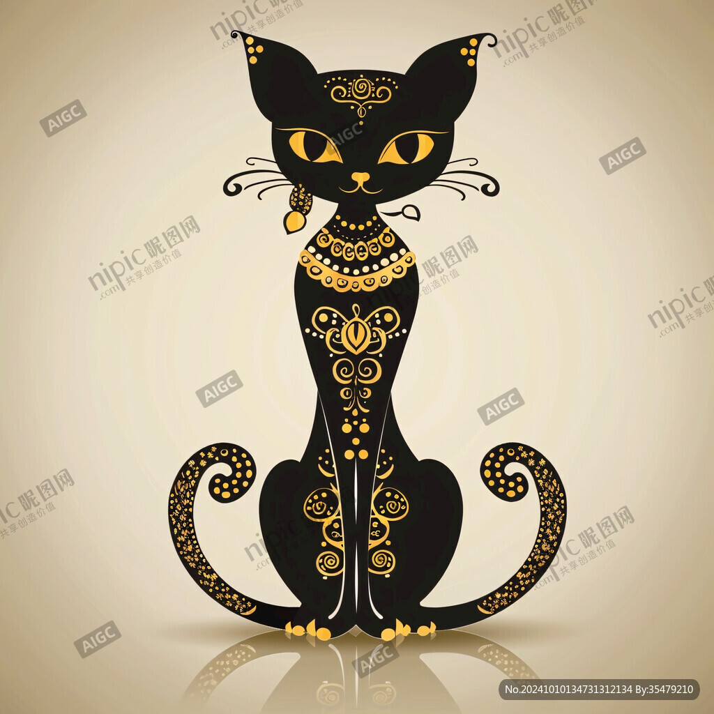 小黑猫插画