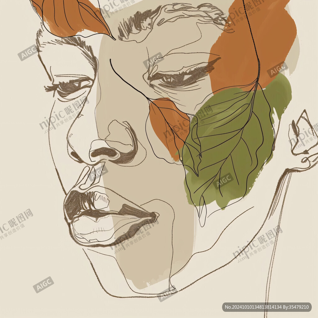 人脸色块拼接装饰画