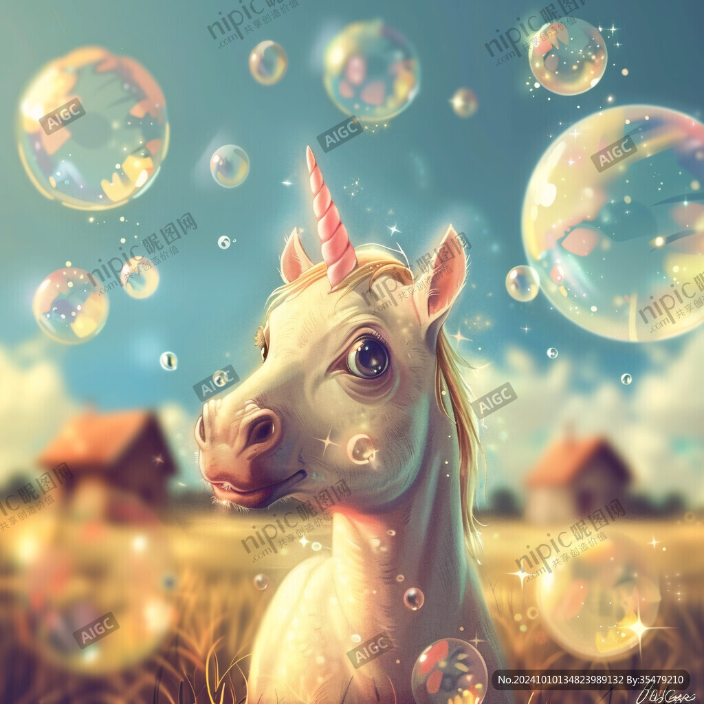 梦幻独角兽插画