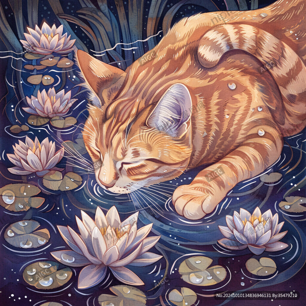 绘画作品猫插画