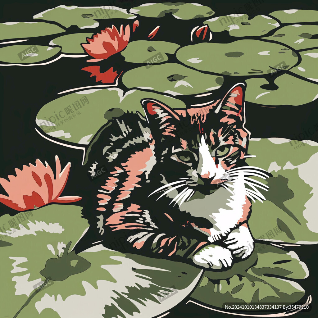 荷塘的小猫