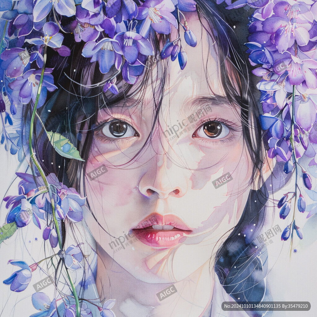 数字美女插画