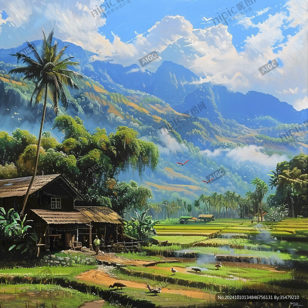 田园人家风景画