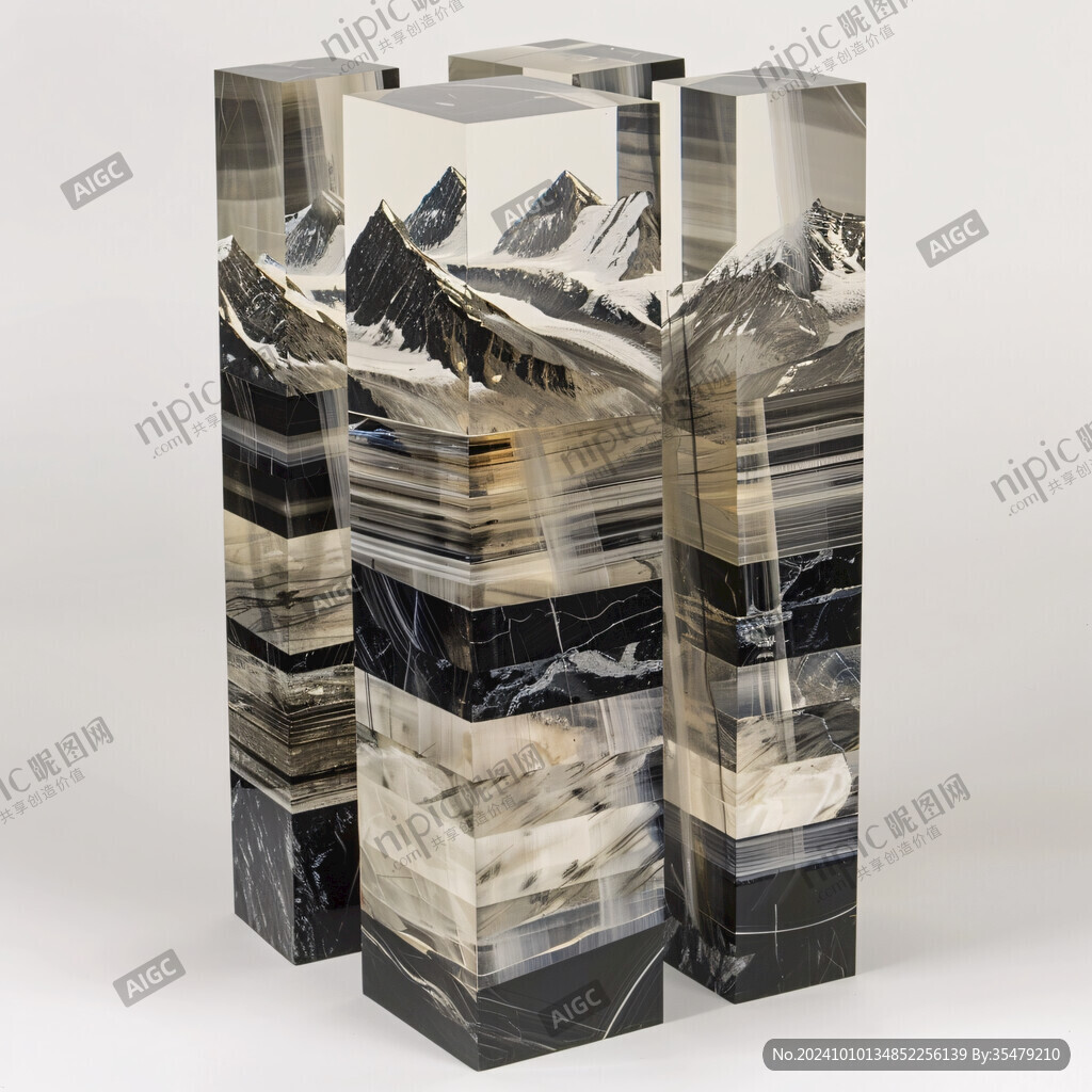 抽象微晶石山水