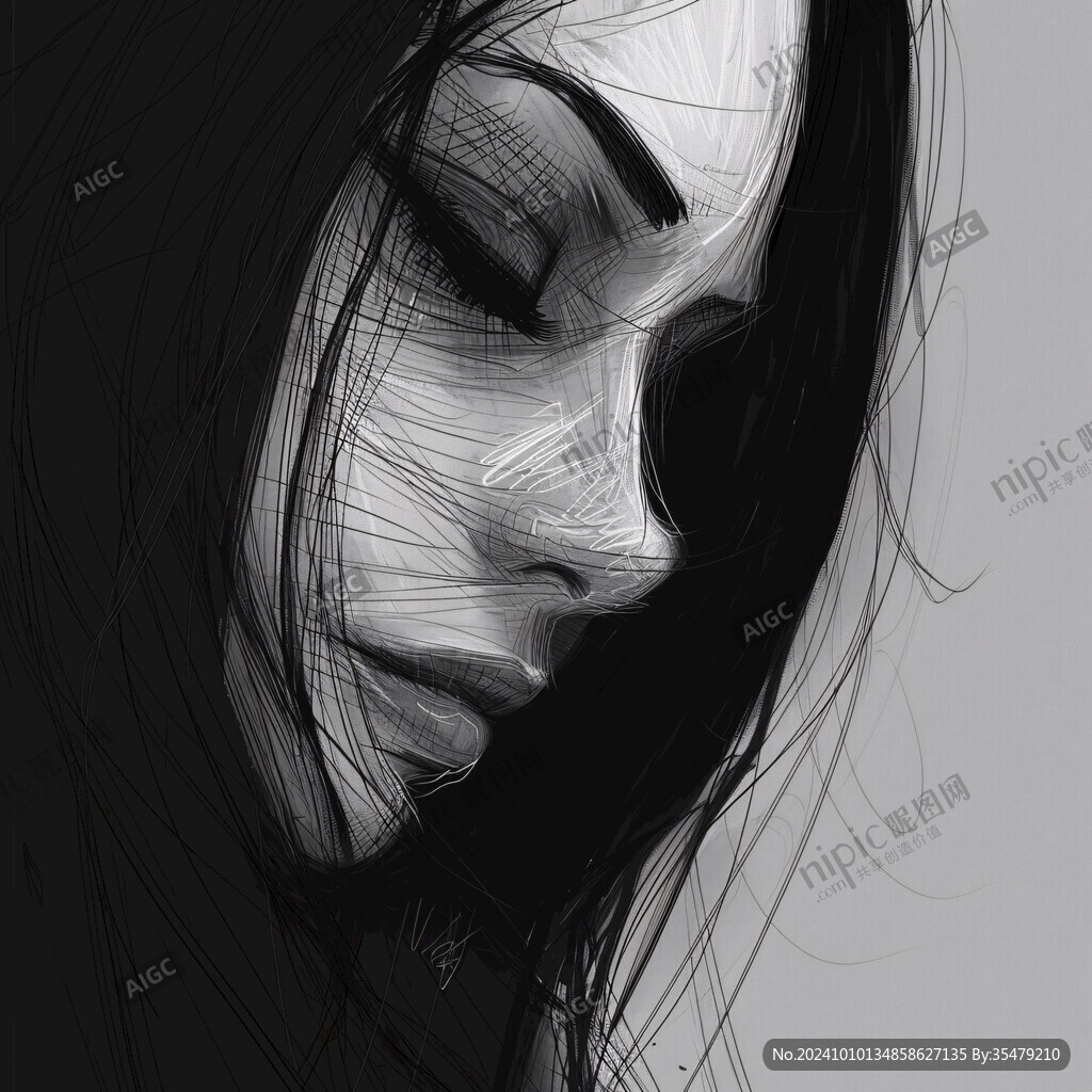 扭曲人像插画