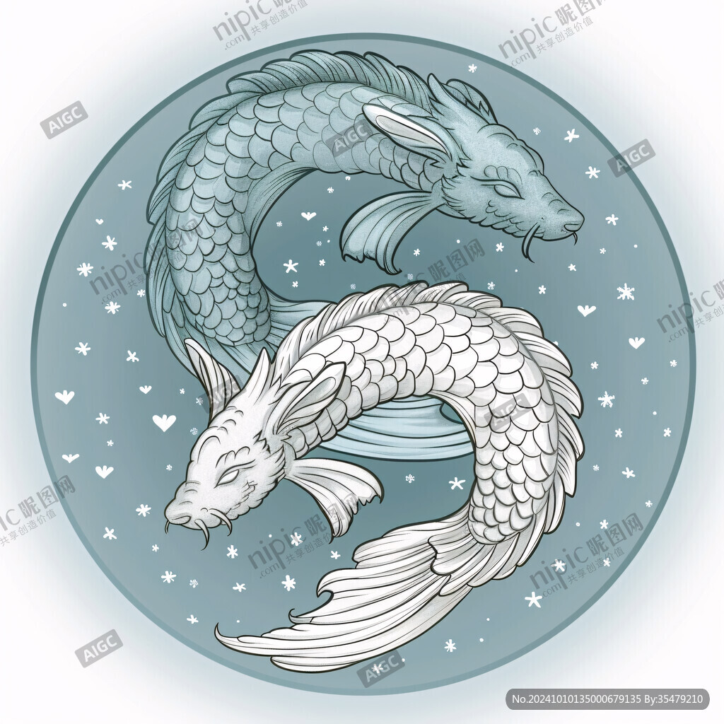 双鱼座卡通插画