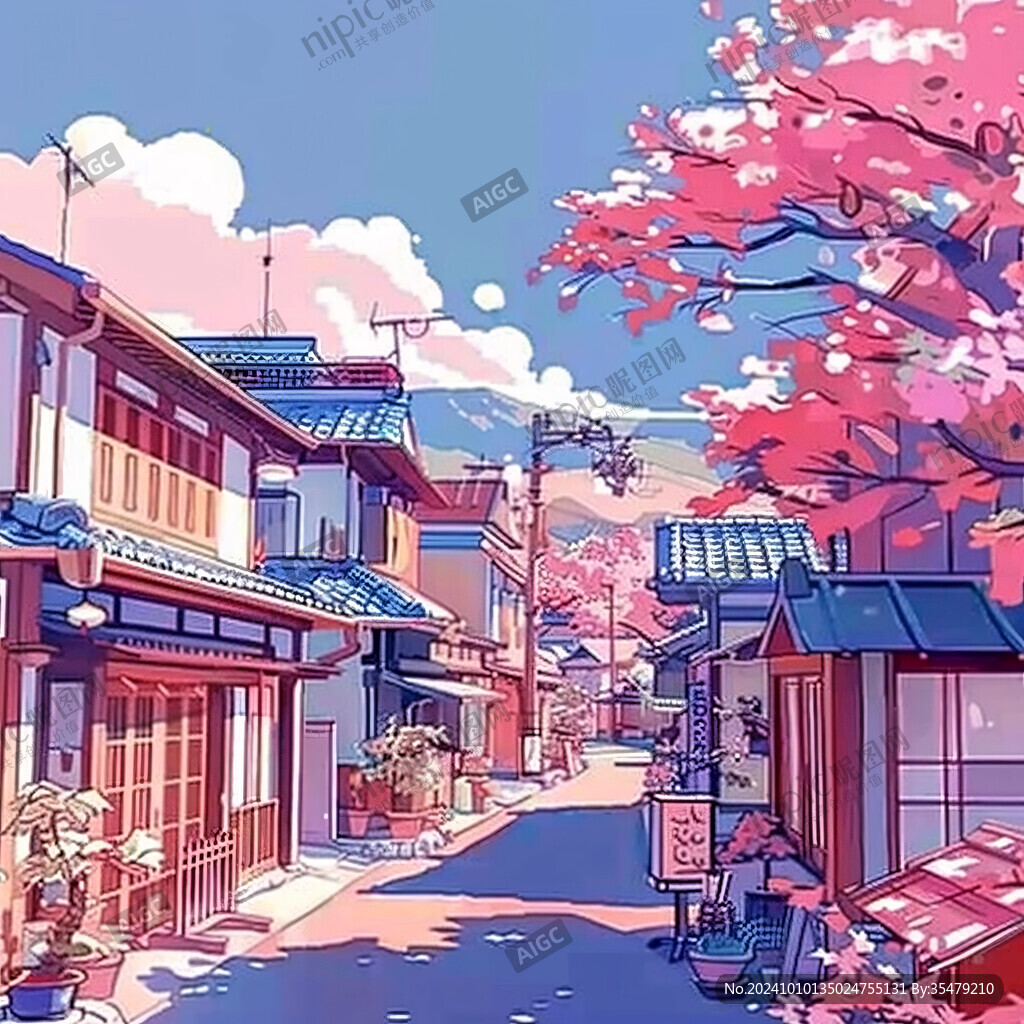 日系风景插画