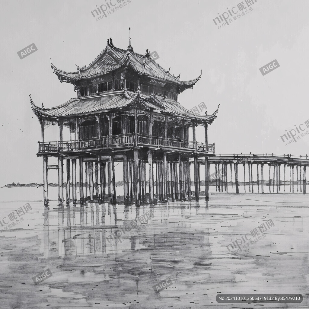 古亭水彩画