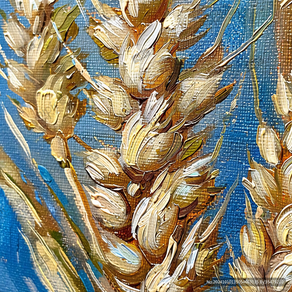 麦穗油画