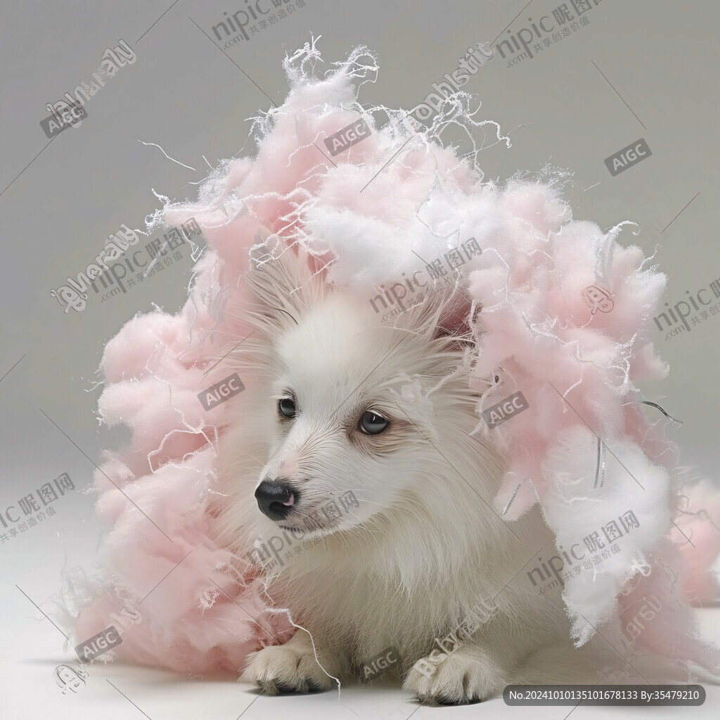 扎粉色蝴蝶结的小狗