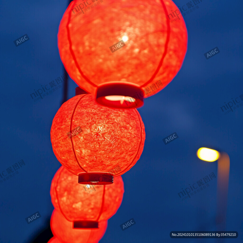 红灯笼纸灯笼灯光照明