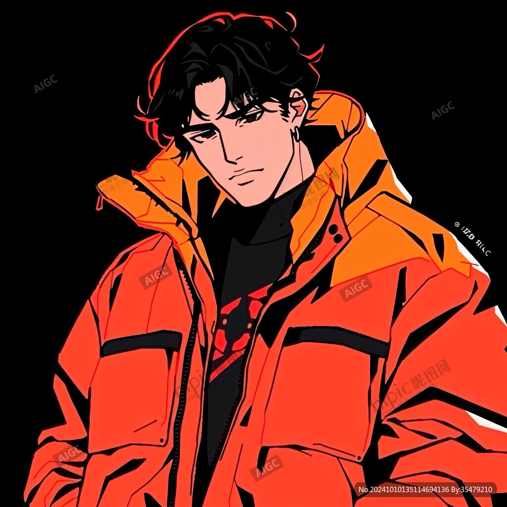 男生头像插画