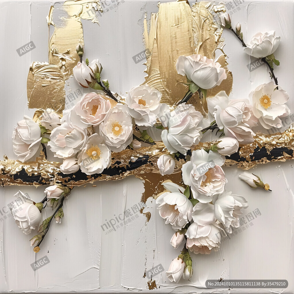 3d浮雕金属牡丹花