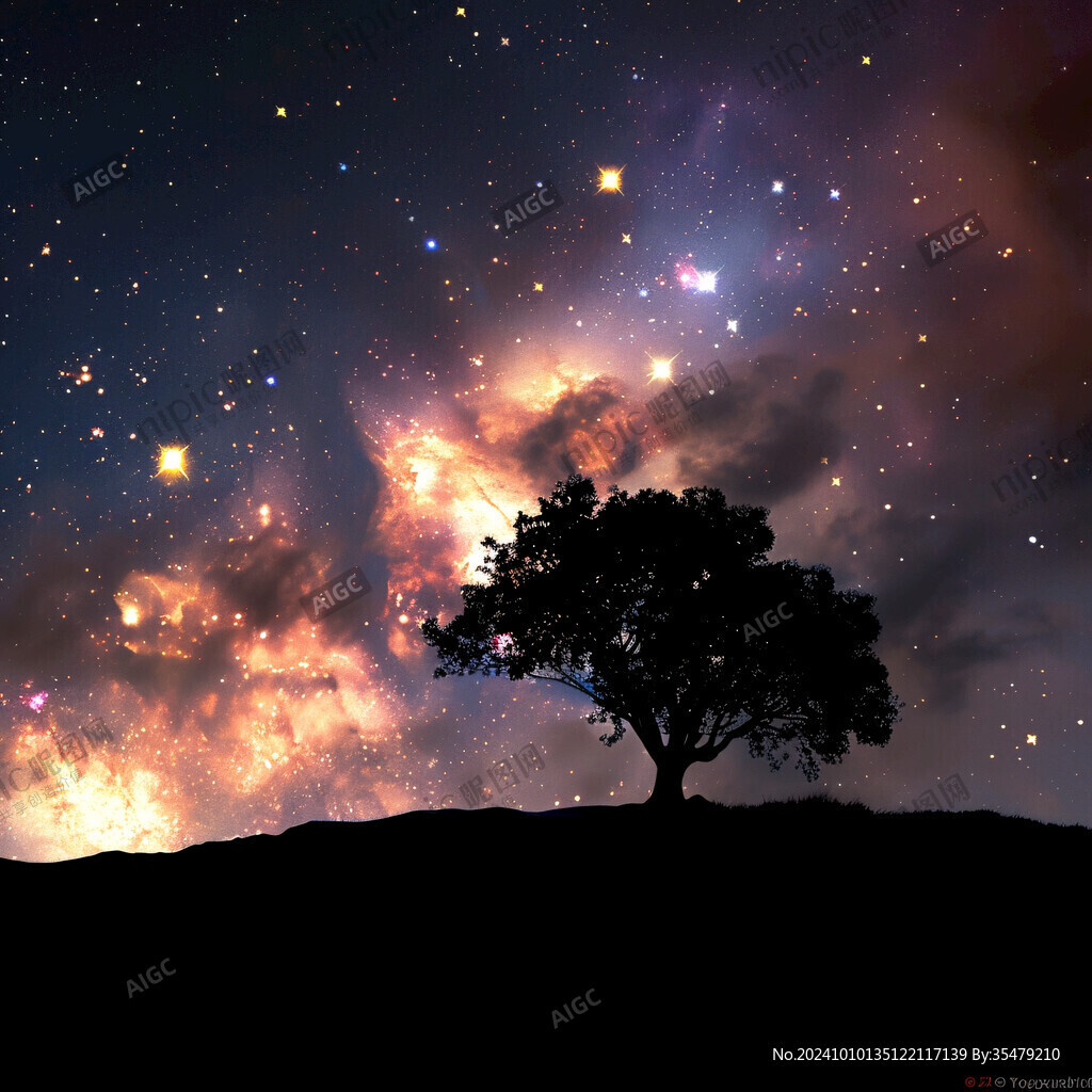 星空下的大树