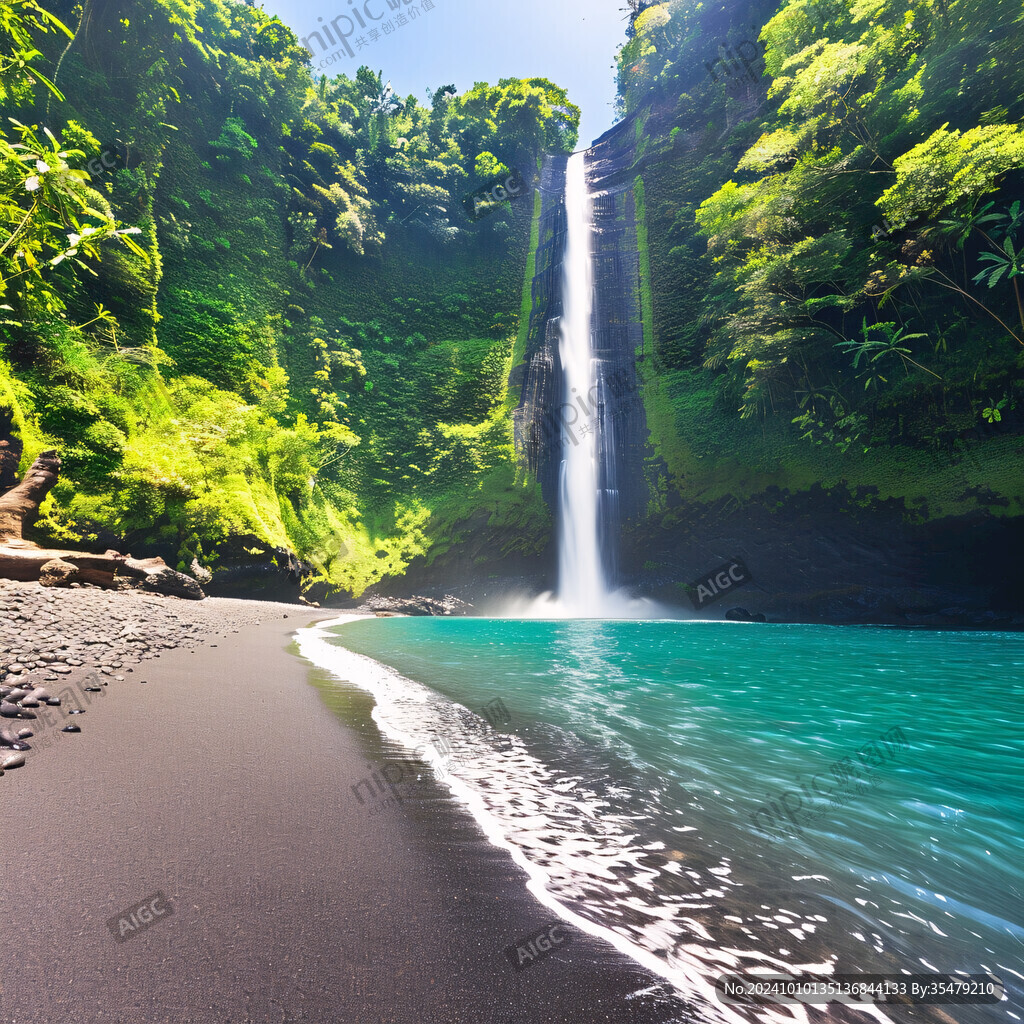 火山地貌森林湖泊