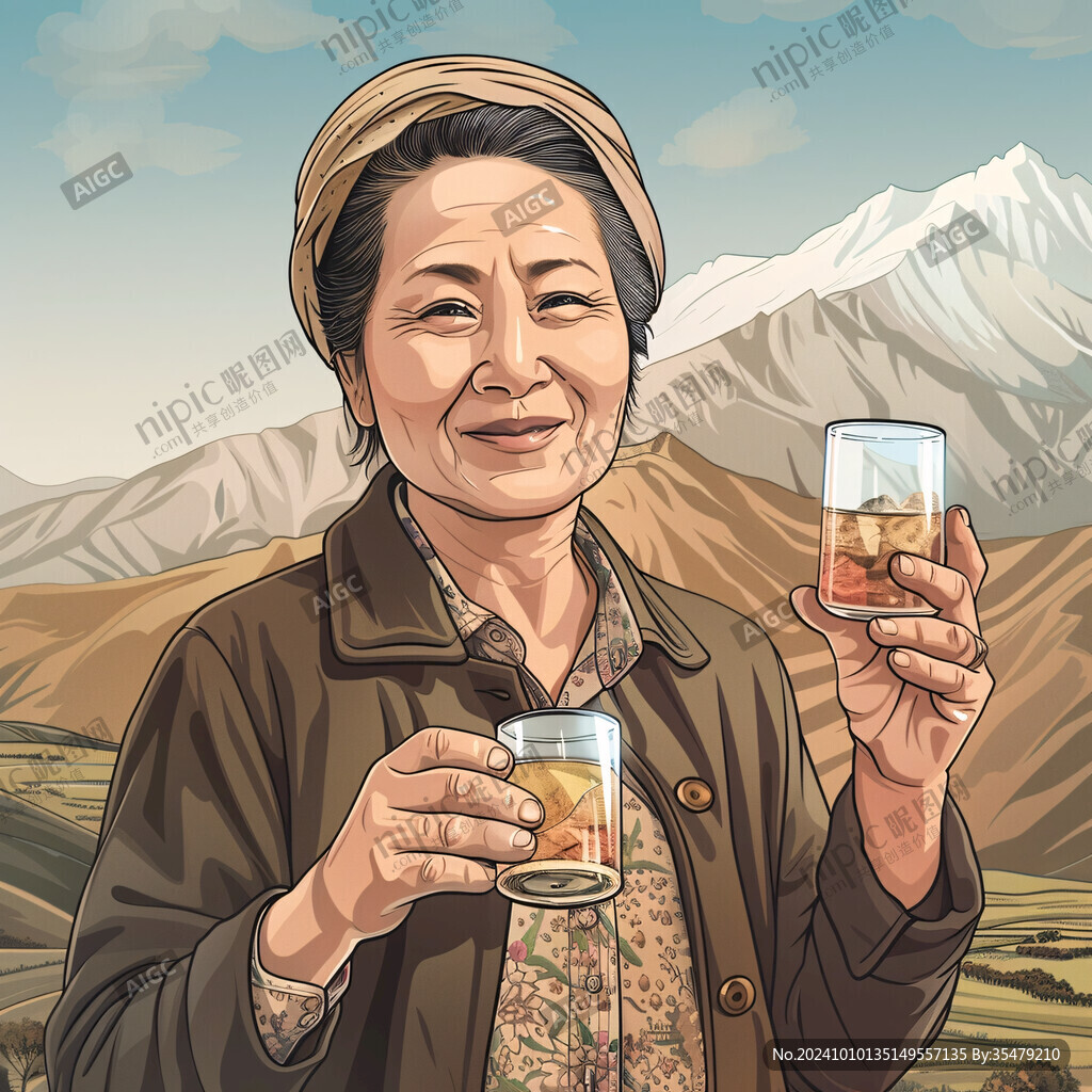 藏茶插画