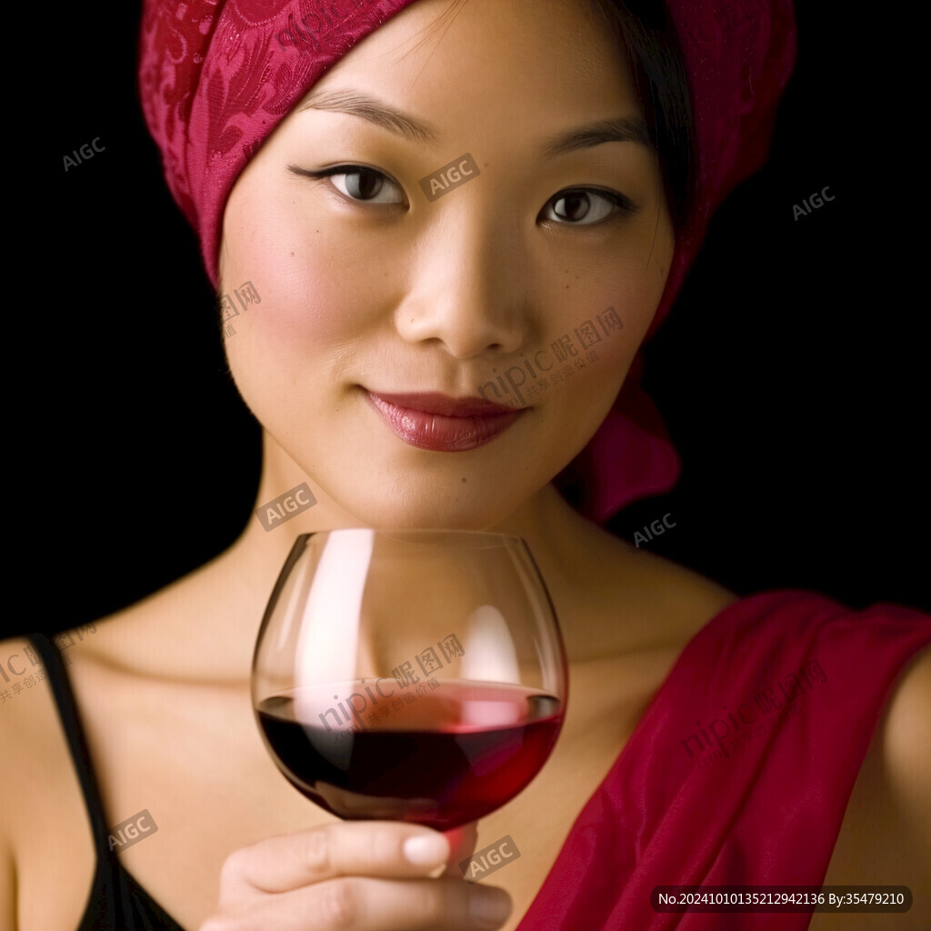 拿酒杯的女生