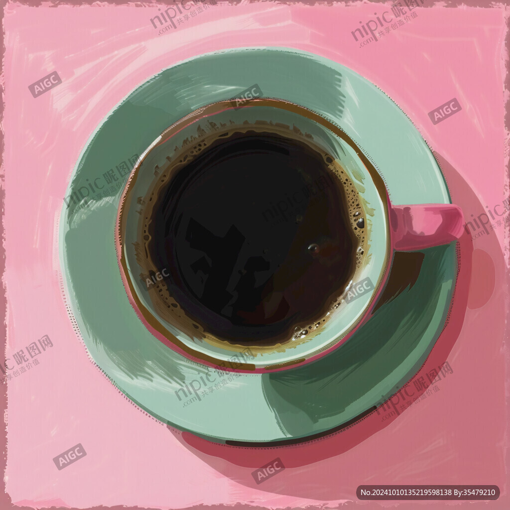 咖啡杯情人插画