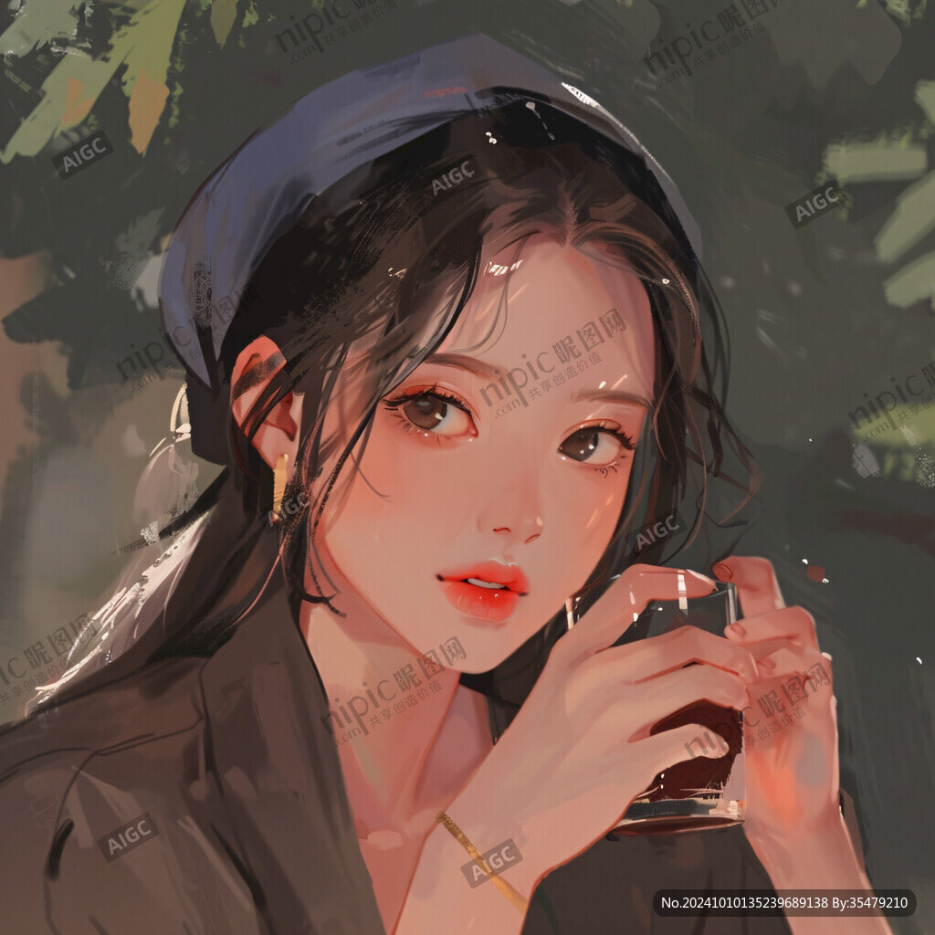 AI创作图女生插画绘画 板绘少女插画 韩系插画 少女头像插画 厚涂头像 人物半身插画 半身头像板绘 插画少女头像 青春风少女插画 板绘人像 ...