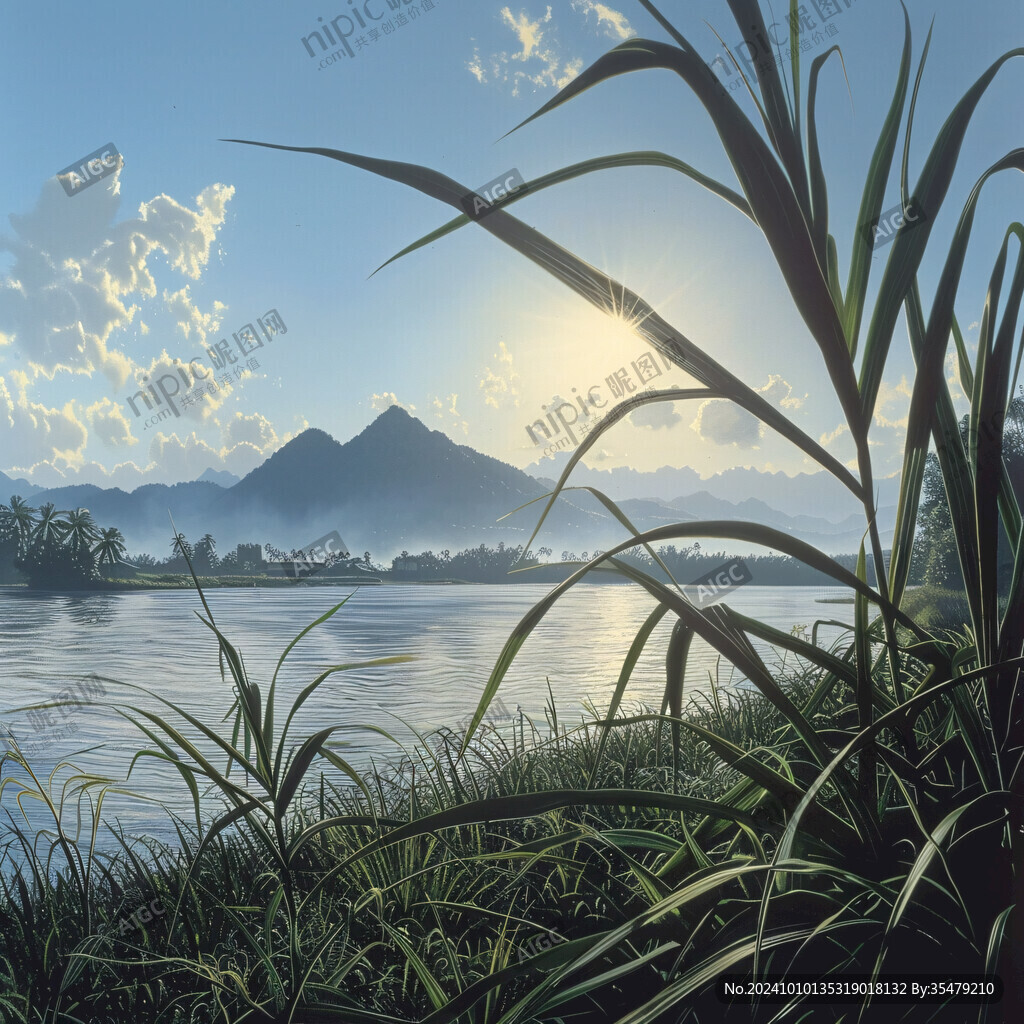 芦苇山水背景