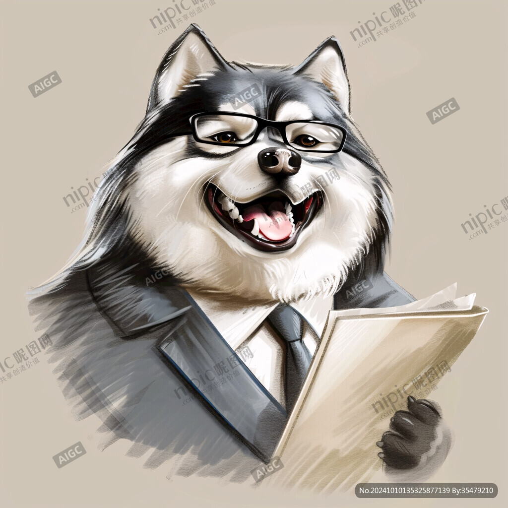 狗狗手绘鼠绘插画