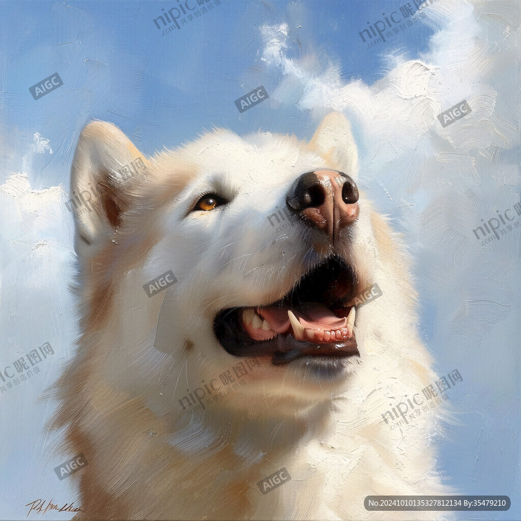狗狗写实插画
