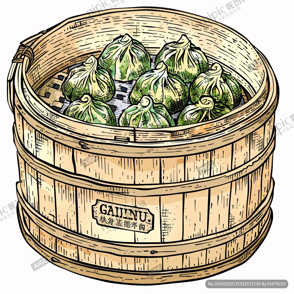 蒸笼手绘素材