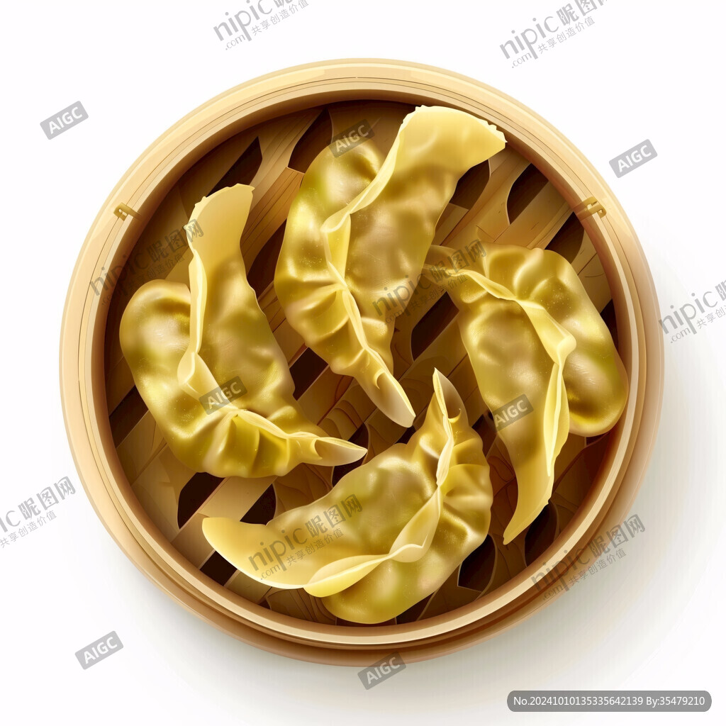 水饺蒸饺子插画