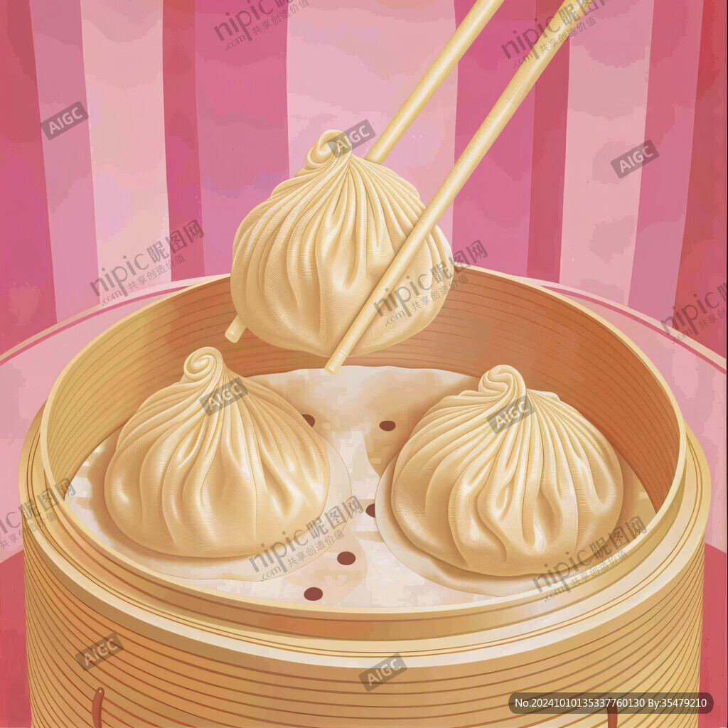 小笼包插画