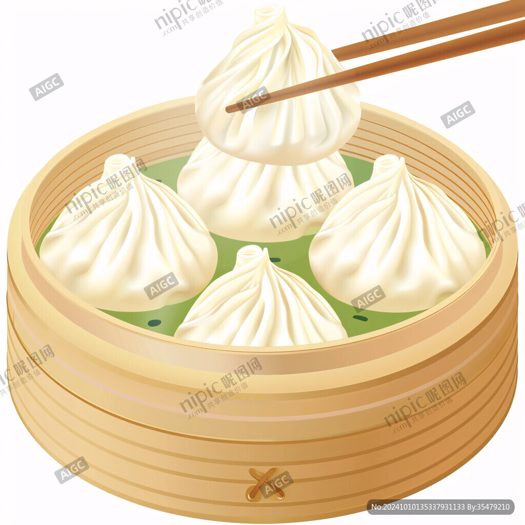 灌汤小笼包插画