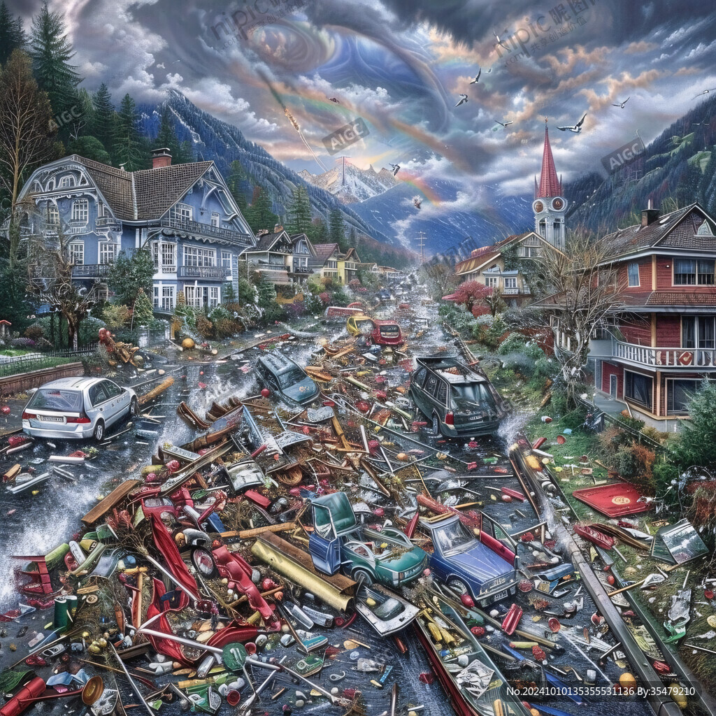 灾难立体画